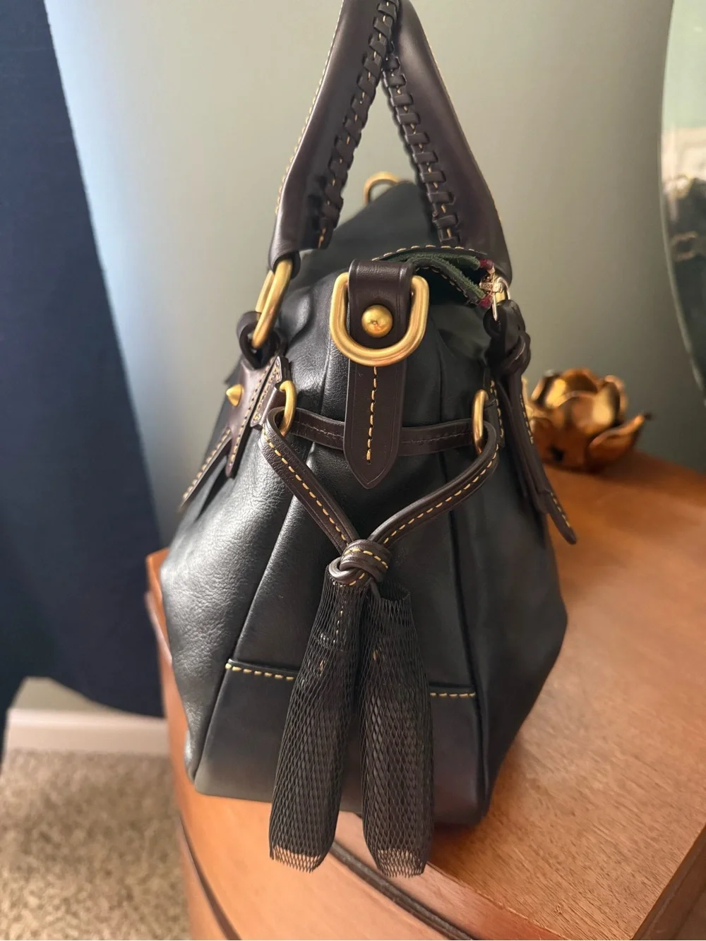 Dooney & Bourke Florentine Small Stanwich in BLACK rare!
